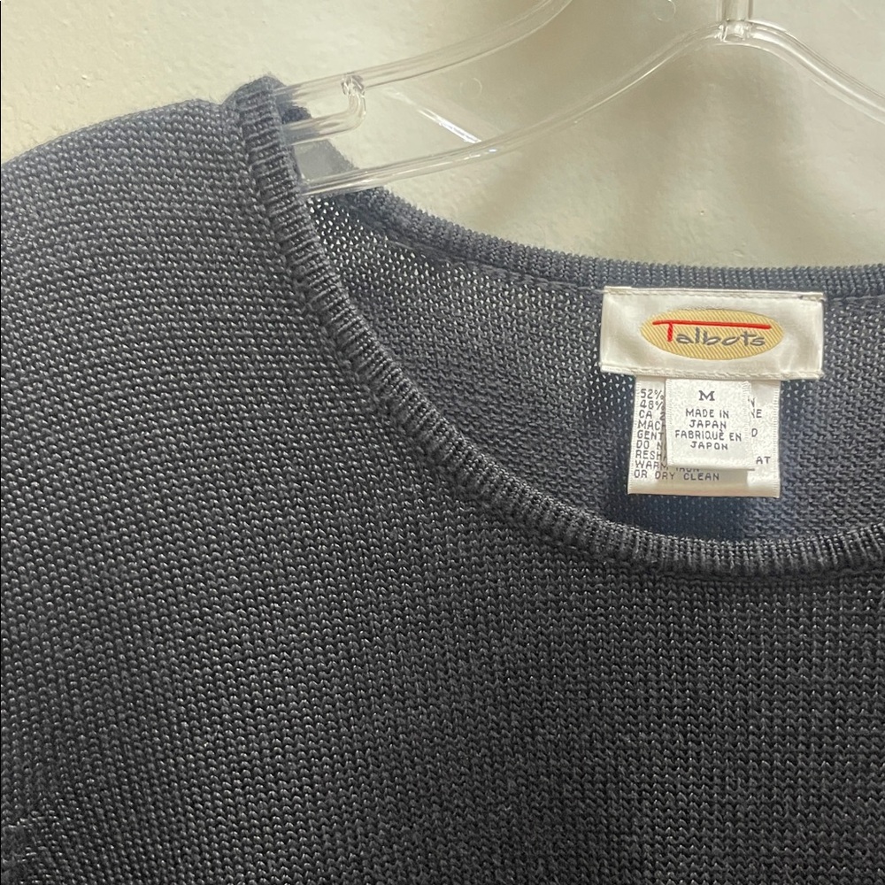 Talbots Black Short Sleeve Knit Top - Picture 2 of 3